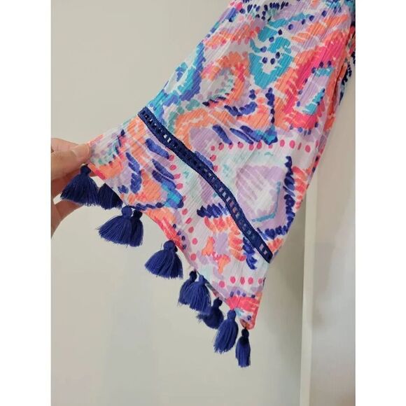 Lilly Pulitzer "Joelle" Off The Shoulder Tunic Dress Printed Smocked XS - Picture 4 of 9